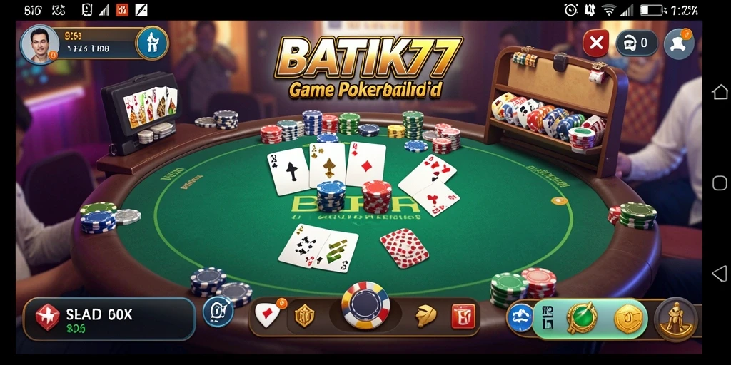Tampilan menarik dari gameplay Poker di BATIK77.