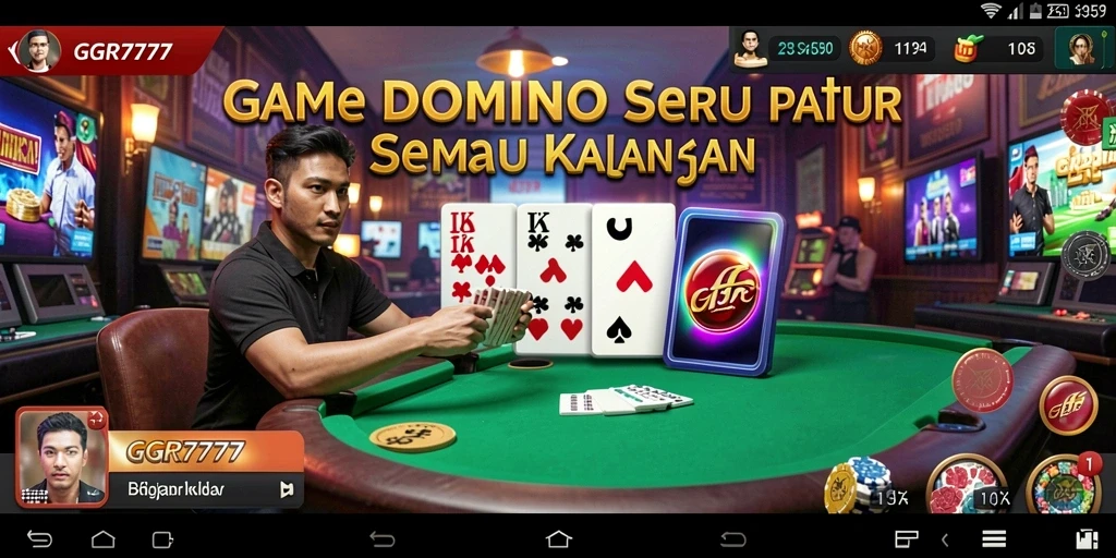 Screenshot utama GGR7777 menampilkan keseruan gameplay domino.