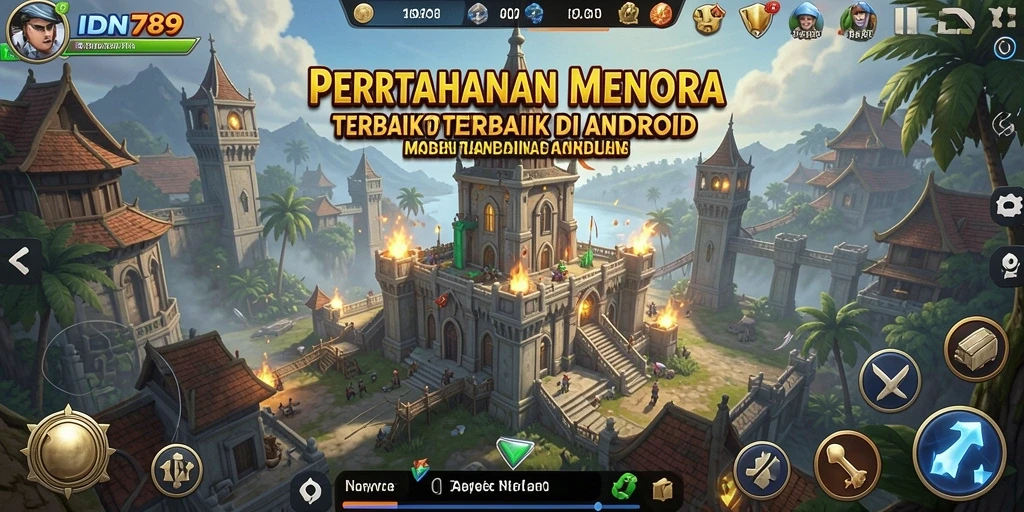 Tampilan gameplay seru Tower Defense di IDN789.