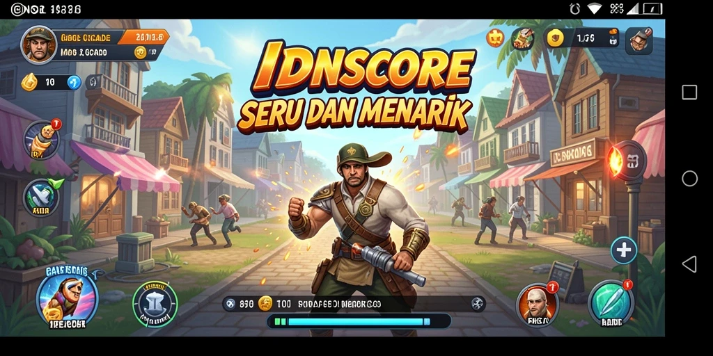 Screenshot gameplay <strong>IDNSCORE</strong> menunjukkan aksi seru di dalam game arcade.