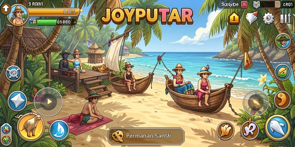 Tampilan gameplay yang penuh warna dan menyenangkan dari JOYPUTAR.