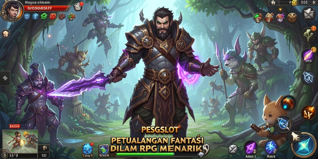 Screenshot gameplay PESGSLOT menunjukkan petualangan RPG yang mendebarkan.