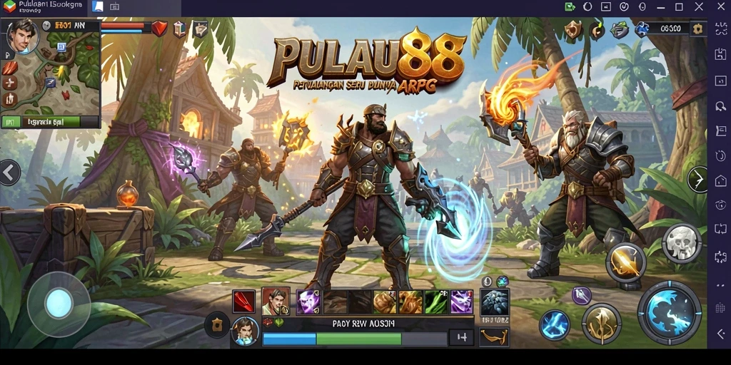 Tangkapan layar menunjukkan aksi seru dalam game ARPG PULAU88.