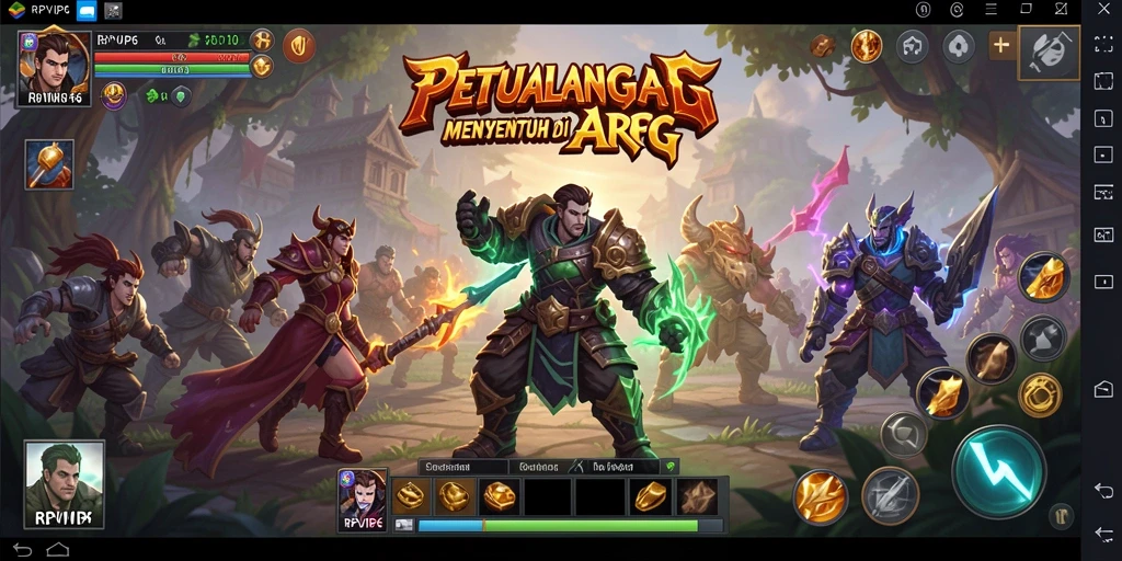 Screenshot gameplay RPVIP6 menampilkan aksi pertempuran seru di dunia ARPG.