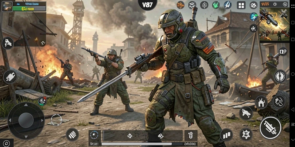 Gambar gameplay V87 menampilkan taktik pertempuran yang mendebarkan.
