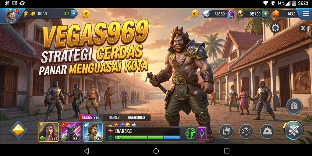 Screenshot utama VEGAS969 menampilkan pertempuran strategis yang intens.