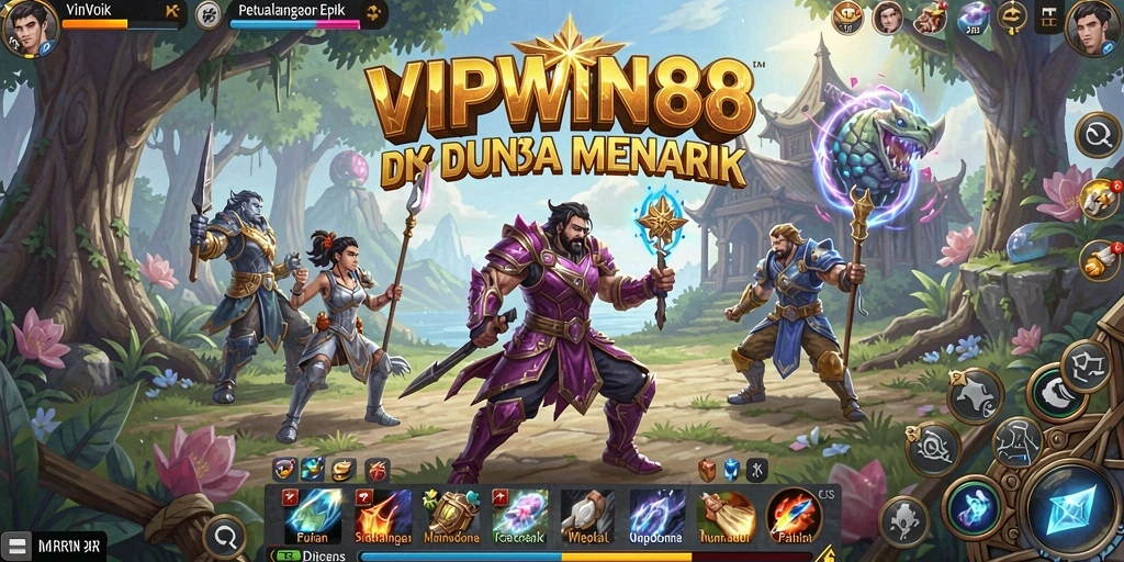 Tangkapan layar utama permainan <strong>VIPWIN88</strong> menunjukkan aksi seru dalam petualangan.
